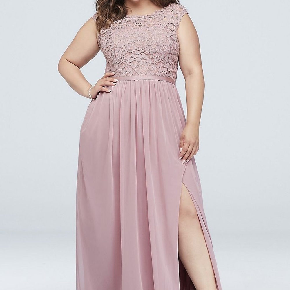 Pink long bridesmaid dress